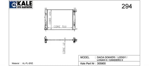 KALE RADYATOR SU RADYATÖRÜ KALE 0518591AB