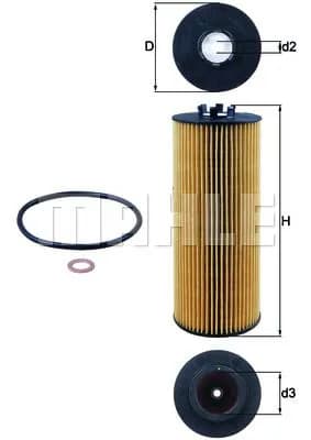 MAHLE FILTRE YAĞ FİLTRESİ MAHLE OX164D